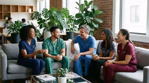 Group of people having a discussion