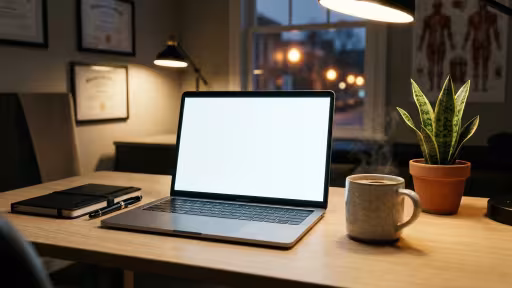 Laptop on a desk