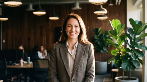 Smiling woman in an office