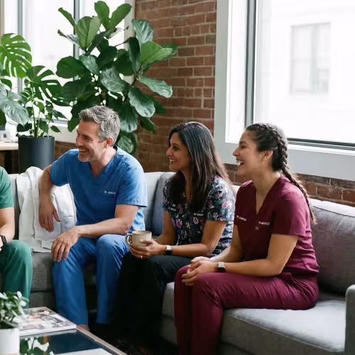 Group of people having a discussion
