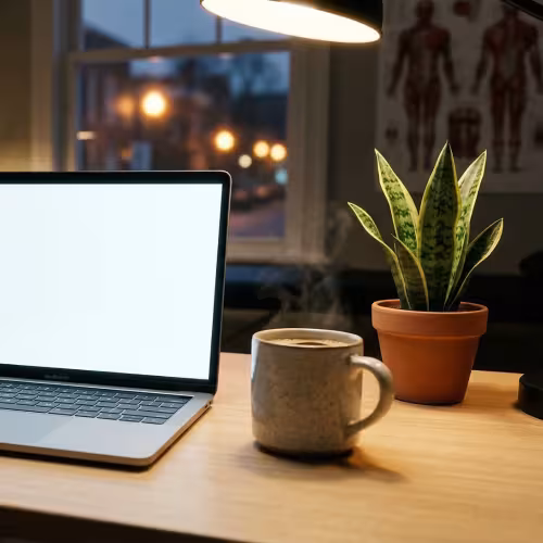 Laptop on a desk