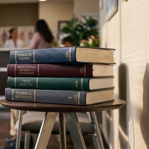 Book resources on a bookshelf