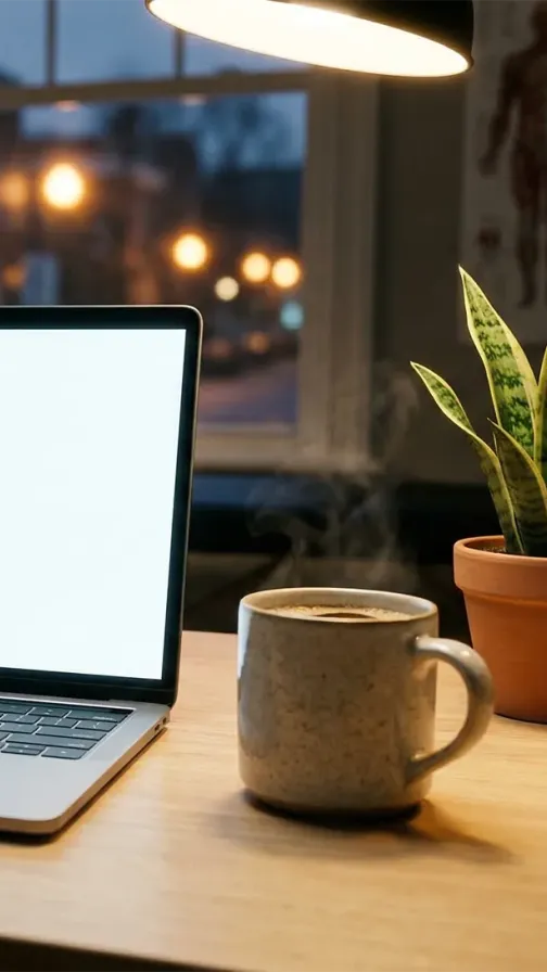 Laptop on a desk